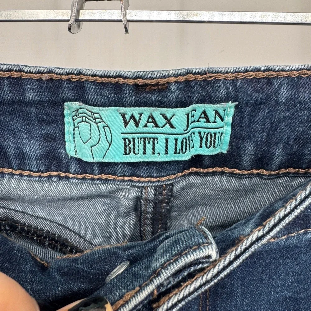 WAX JEAN Women's Dark Wash Distressed Cropped‎ Cuffed  Skinny Jeans Size 9